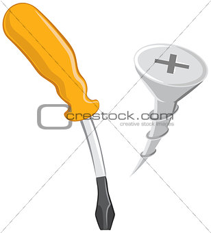 Phillips screw and screwdriver