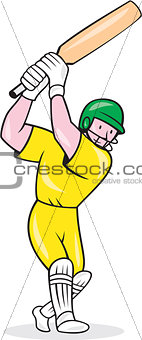 Cricket Player Batsman Batting Cartoon