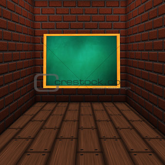 Room with green chalkboard