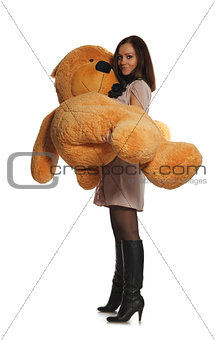 beautiful girl with toy bear