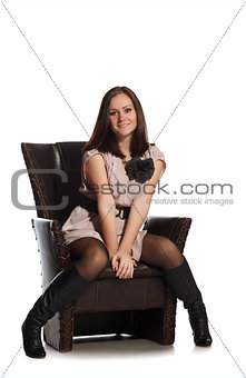 beautiful girl sitting on chair