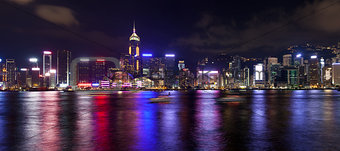 Hong Kong Island Central City Skyline at Night