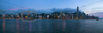 Hong Kong Island Central City Skyline Evening