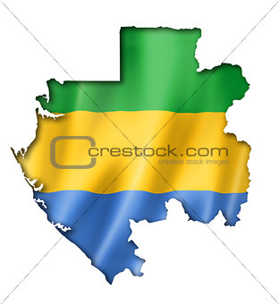 Gabonese flag map