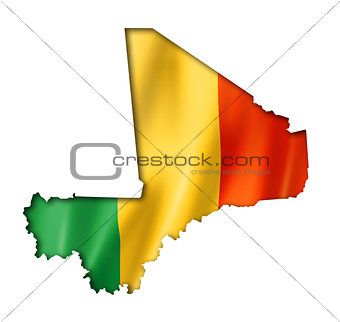 Mali flag map