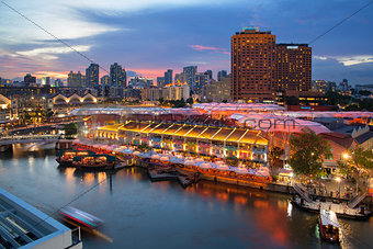 Singapore Clarke Quay After Sunset