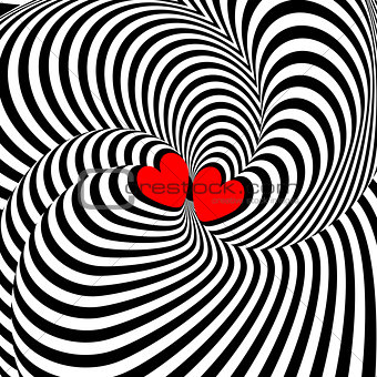 Design hearts twisting illusion background