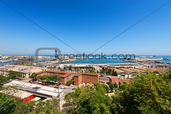 Aerial View of Barcelona Port - Spain