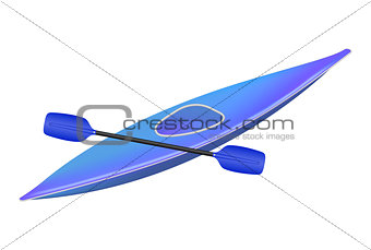 Kayak with paddle in blue design