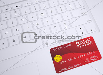 Credit card on the keyboard