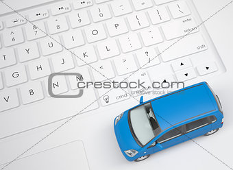 Small car on the keyboard