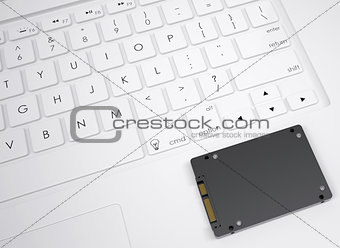 SSD disk on the keyboard