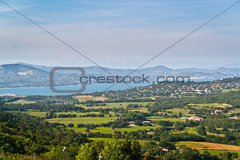 Panorama from Gassin to bay of St. Tropez