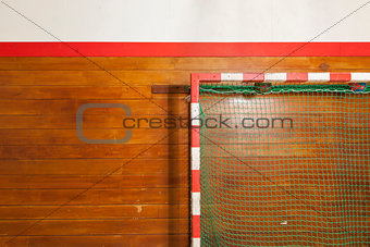 Retro indoor gymnasium goal