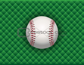 Baseball Illustration on a Green Checkered Background