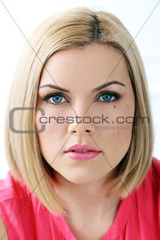 Attractive woman with blue eyes