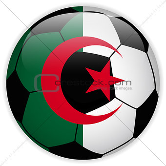 Algeria Flag with Soccer Ball Background