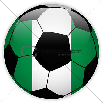 Nigeria Flag with Soccer Ball Background