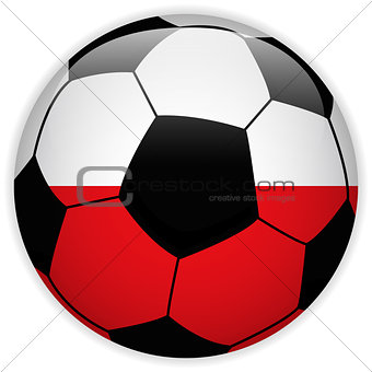 Poland Flag with Soccer Ball Background