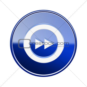 Forward icon glossy blue, isolated on white background