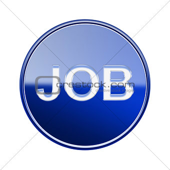 Job icon glossy blue, isolated on white background
