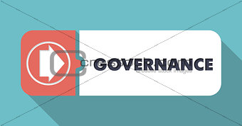 Governance Concept in Flat Design on Blue Backgrounds.