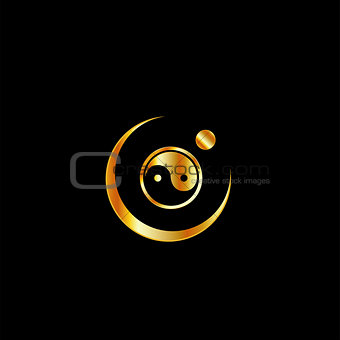 Harmony Logo concept with yin and yang symbol