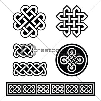 Celtic Irish patterns and braids - vector