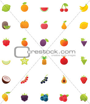 Fruits icon set