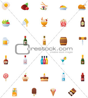 Food and drinks icon set