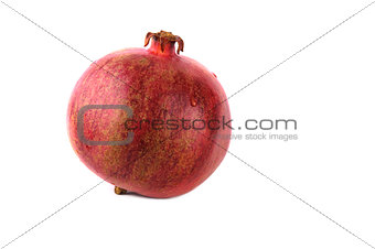Alone red pomegranate isolated on a white background