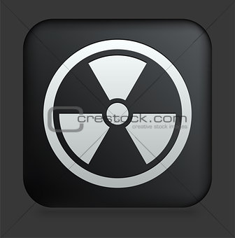 Hazard Icon on Square Black Internet Button