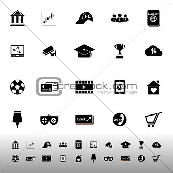General online icons on white background