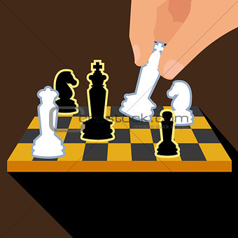 Business strategy with chess figures.