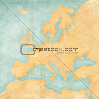 Map of Europe - Belgium (Vintage Series)