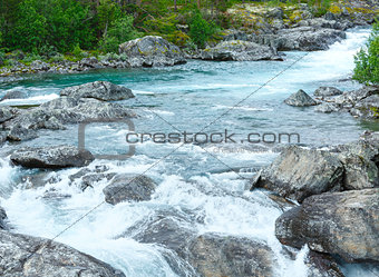 Summer mountain river waterfalls (Norge)