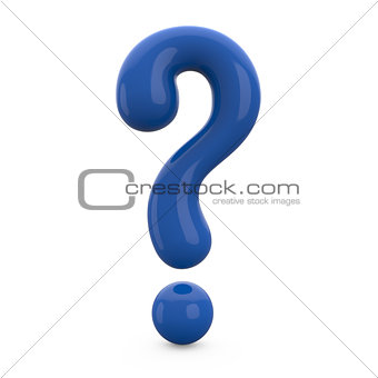 blue 3d question mark isolated on white background