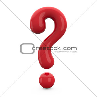 red 3d question mark isolated on white background