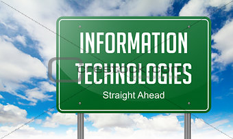 Information Technologies on Green Highway Signpost.