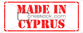 Made in Cyprus on Red Rubber Stamp.