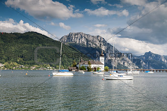 Castle on Traunsee lake 