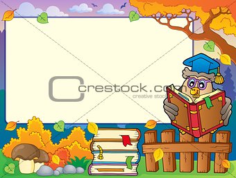 Autumn frame with owl teacher 4