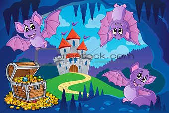 Bats in fairy tale cave