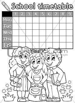 Coloring book school timetable 4