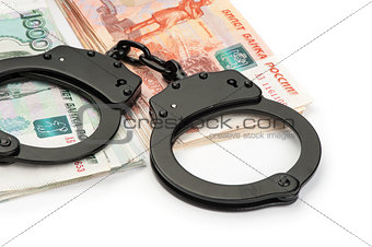 Handcuffs on Russian money