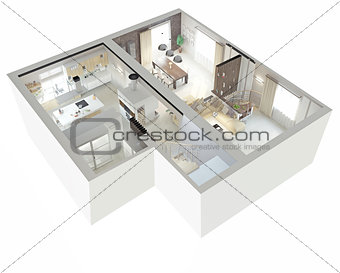 Plan view of an apartment