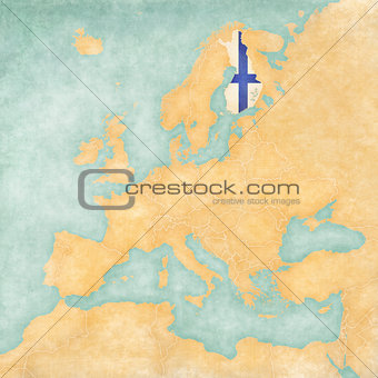 Map of Europe - Finland (Vintage Series)