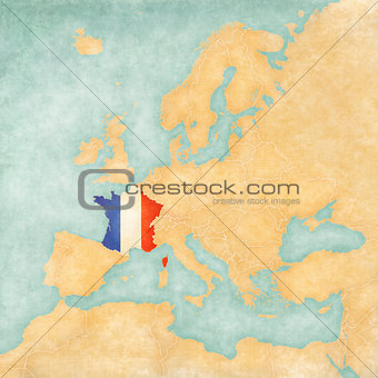 Map of Europe - France (Vintage Series)