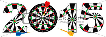 2015 New Year Number Outline Dartboard