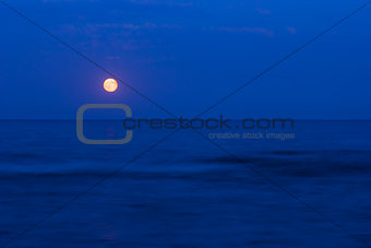 Full moon over the  sea